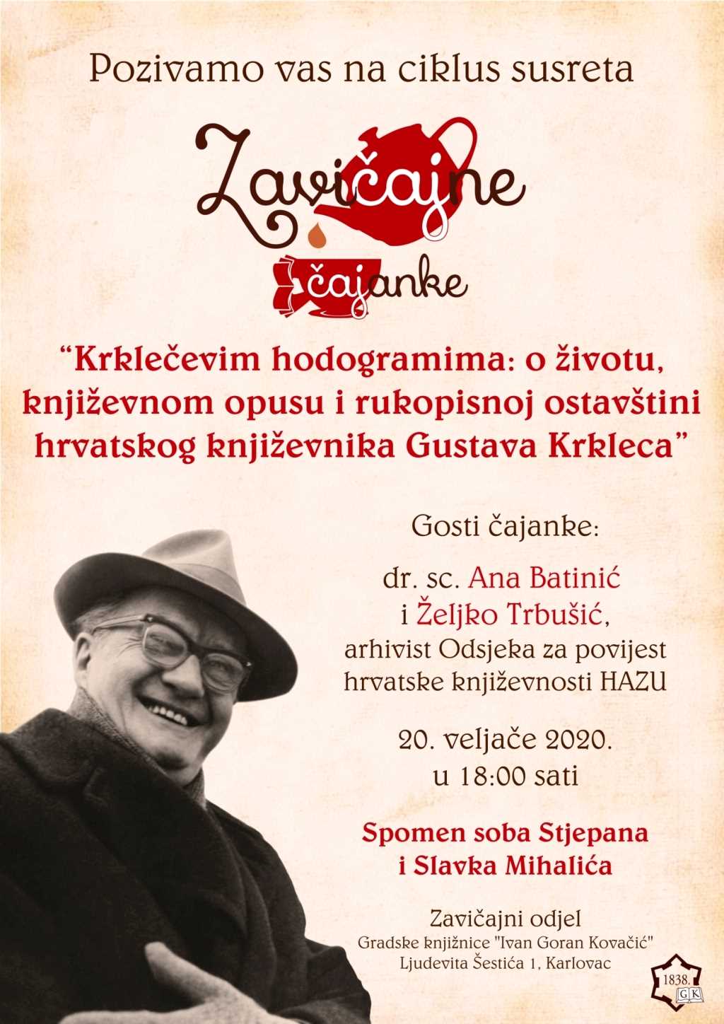 Plakat Zavicajna cajanka Gustav Krklec